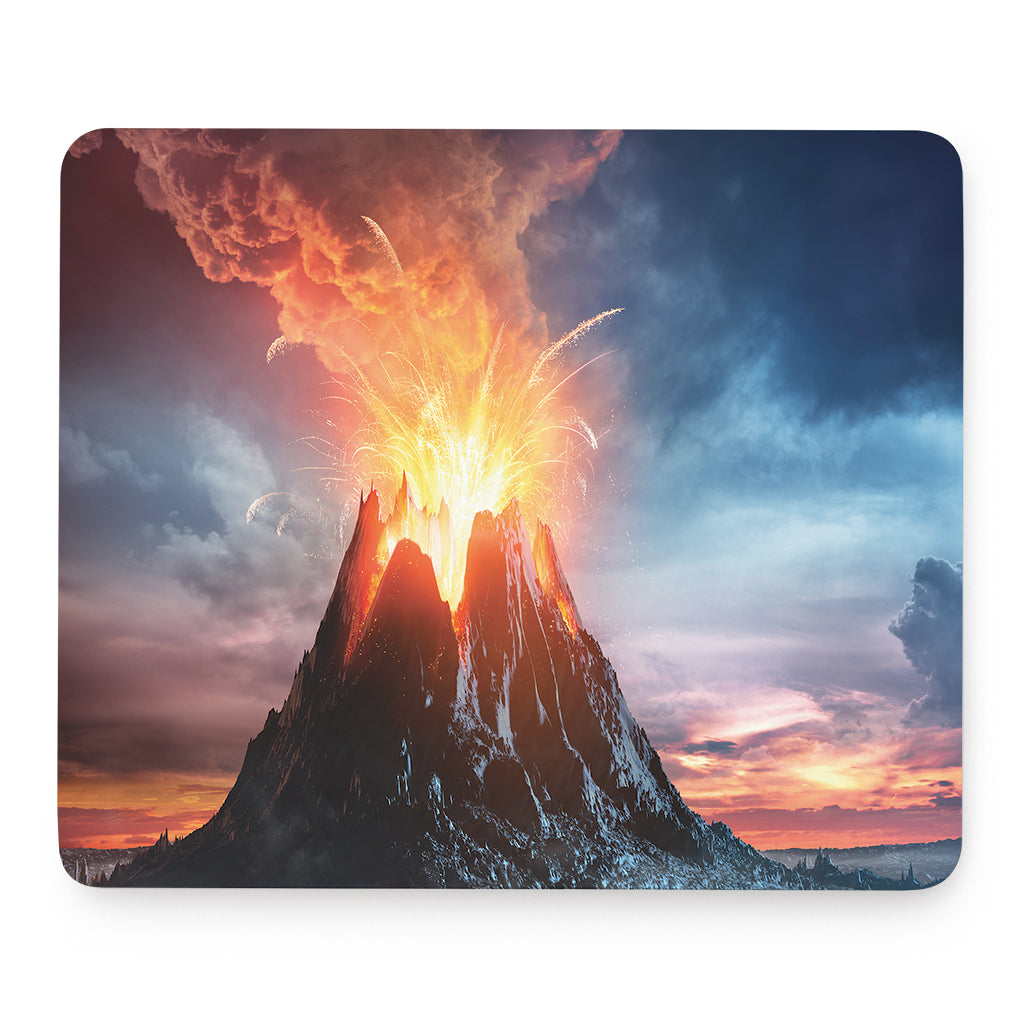 Erupting Volcano Print Mouse Pad