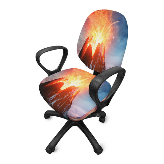 Erupting Volcano Print Office Chair Cover