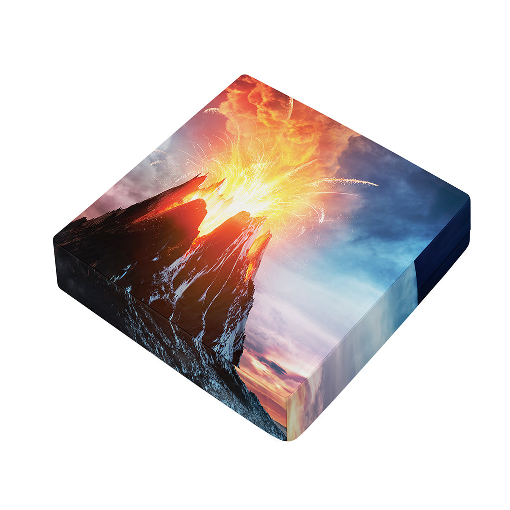 Erupting Volcano Print Outdoor Seat Cushion Cover