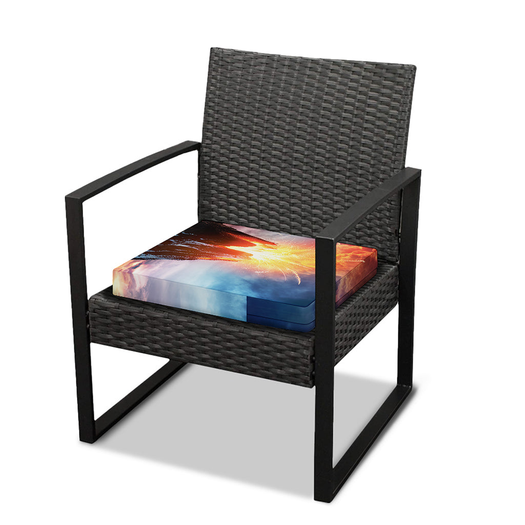 Erupting Volcano Print Outdoor Seat Cushion Cover
