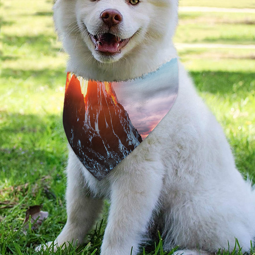 Erupting Volcano Print Over The Collar Dog Bandana