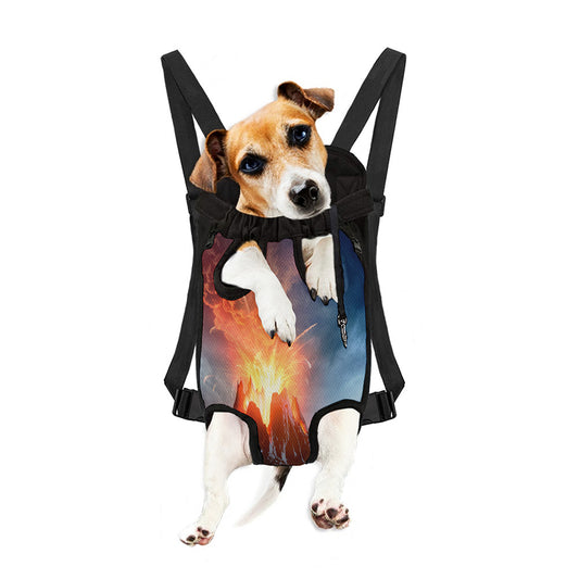 Erupting Volcano Print Pet Carrier Backpack
