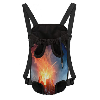Erupting Volcano Print Pet Carrier Backpack