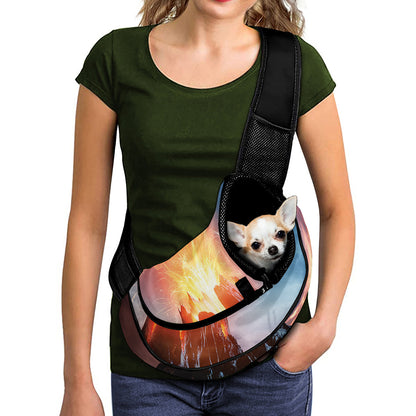 Erupting Volcano Print Pet Sling Carrier