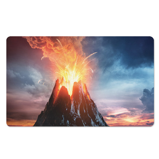 Erupting Volcano Print Polyester Doormat
