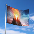 Erupting Volcano Print Polyester Flag