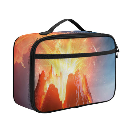 Erupting Volcano Print Portable Lunch Bag