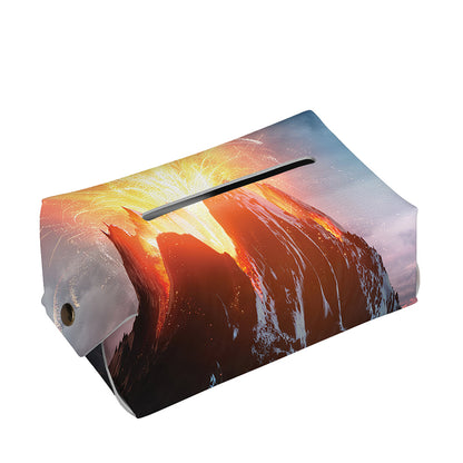 Erupting Volcano Print Rectangle Tissue Box Cover