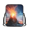 Erupting Volcano Print Rectangular Crossbody Bag