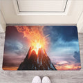 Erupting Volcano Print Rubber Doormat