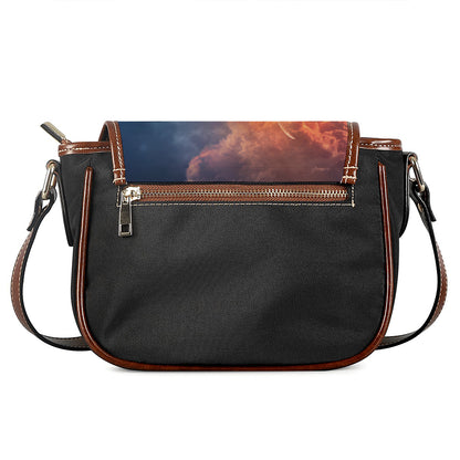Erupting Volcano Print Saddle Bag