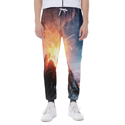 Erupting Volcano Print Scuba Joggers