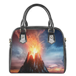 Erupting Volcano Print Shoulder Handbag