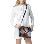 Erupting Volcano Print Shoulder Handbag