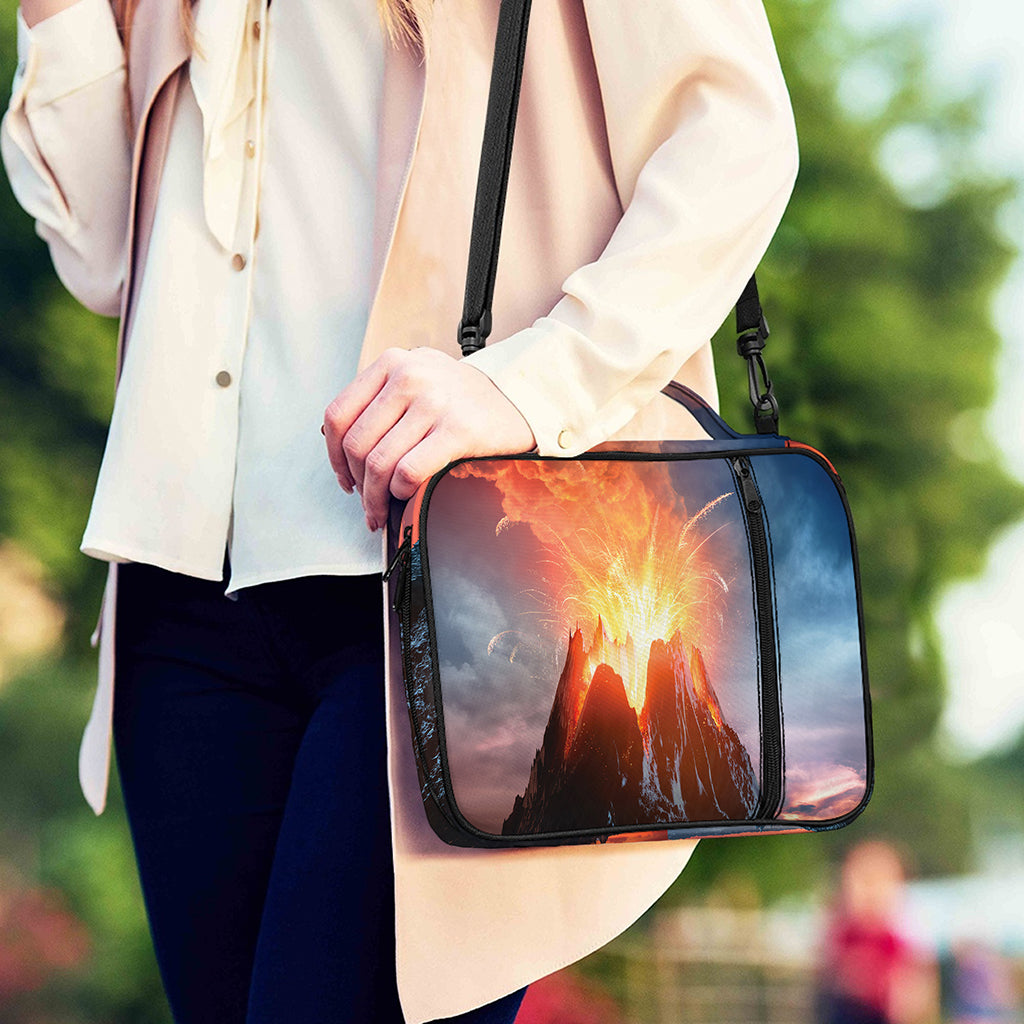 Erupting Volcano Print Shoulder Strap Bible Bag
