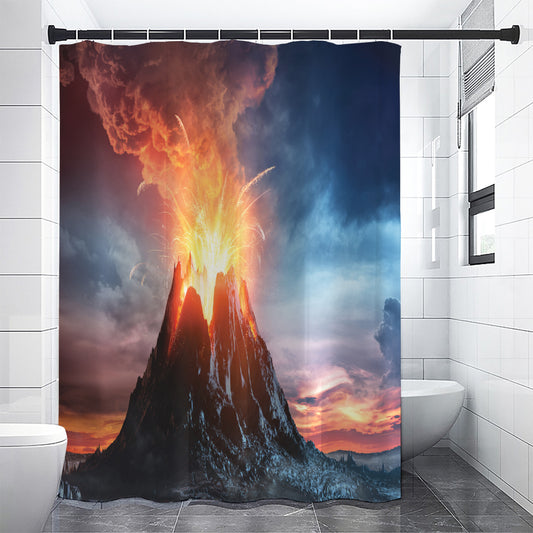 Erupting Volcano Print Shower Curtain