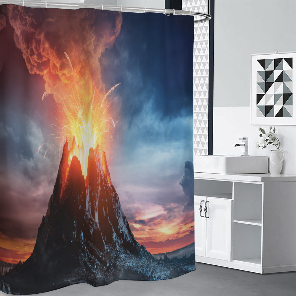Erupting Volcano Print Shower Curtain