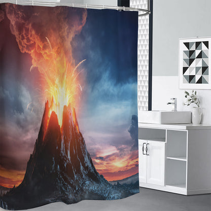Erupting Volcano Print Shower Curtain