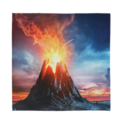 Erupting Volcano Print Silk Bandana