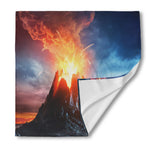 Erupting Volcano Print Silk Bandana