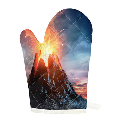 Erupting Volcano Print Single Oven Mitt