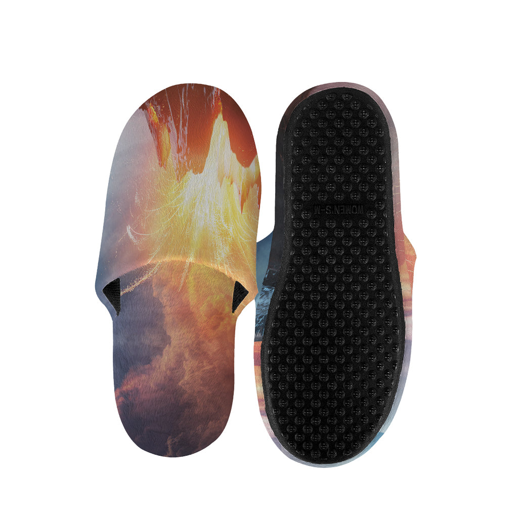 Erupting Volcano Print Slippers