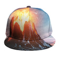 Erupting Volcano Print Snapback Cap