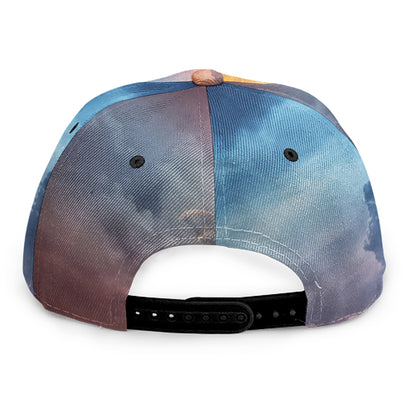 Erupting Volcano Print Snapback Cap