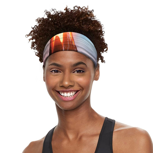 Erupting Volcano Print Sports Headband