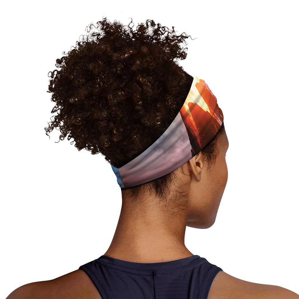 Erupting Volcano Print Sports Headband