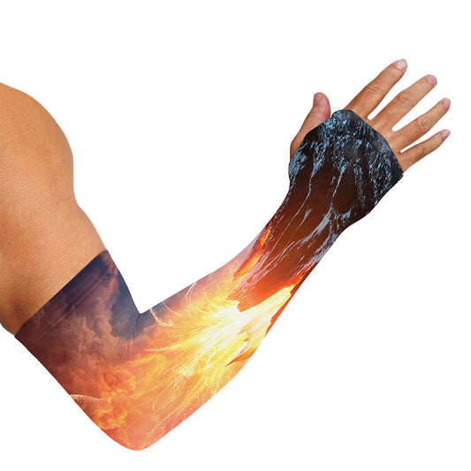 Erupting Volcano Print Sun Protection Arm Sleeves