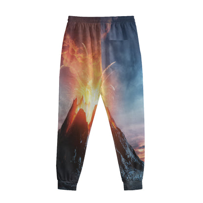 Erupting Volcano Print Sweatpants