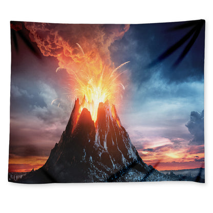 Erupting Volcano Print Tapestry