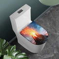 Erupting Volcano Print Toilet Lid Cover