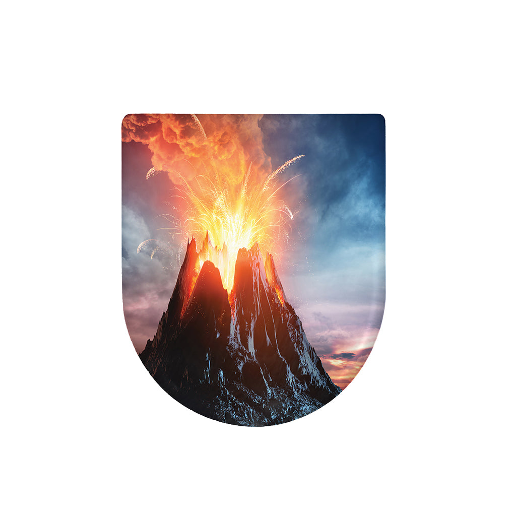 Erupting Volcano Print Toilet Lid Cover