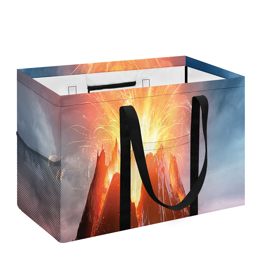 Erupting Volcano Print Utility Tote Bag