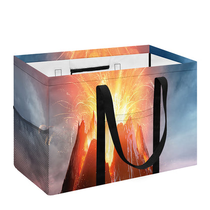 Erupting Volcano Print Utility Tote Bag