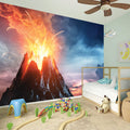 Erupting Volcano Print Wall Sticker