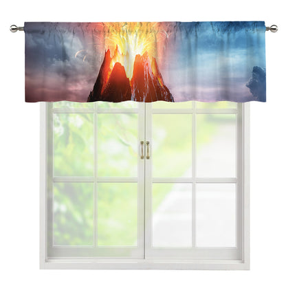 Erupting Volcano Print Window Valance