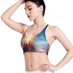 Erupting Volcano Print Women's Sports Bra