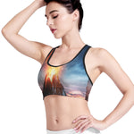 Erupting Volcano Print Women's Sports Bra