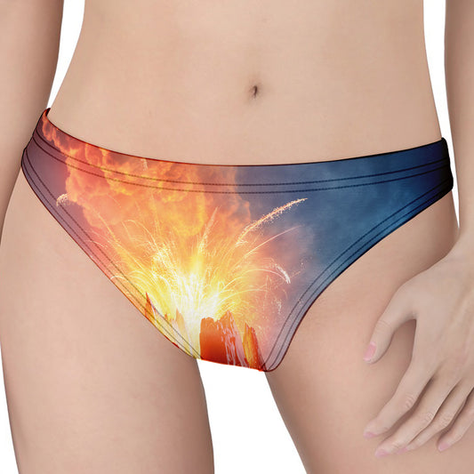 Erupting Volcano Print Women's Thong