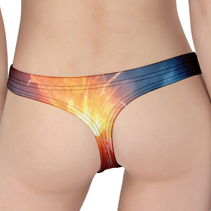 Erupting Volcano Print Women's Thong