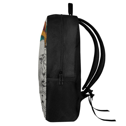 Ethnic African Girl Print 17 Inch Backpack