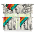 Ethnic African Girl Print 3 Piece Kitchen Curtains