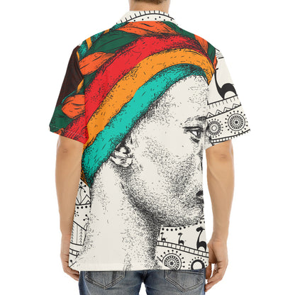 Ethnic African Girl Print Aloha Shirt