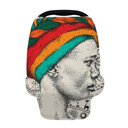 Ethnic African Girl Print Baby Seat Cover