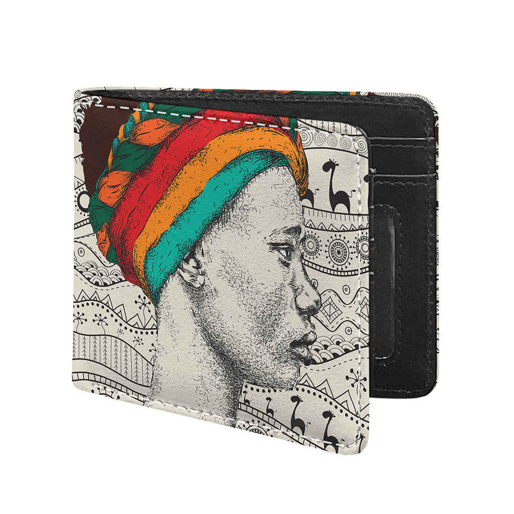 Ethnic African Girl Print Bifold Wallet