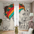 Ethnic African Girl Print Dimout Pencil Pleat Curtains
