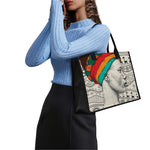 Ethnic African Girl Print Canvas Tote Bag
